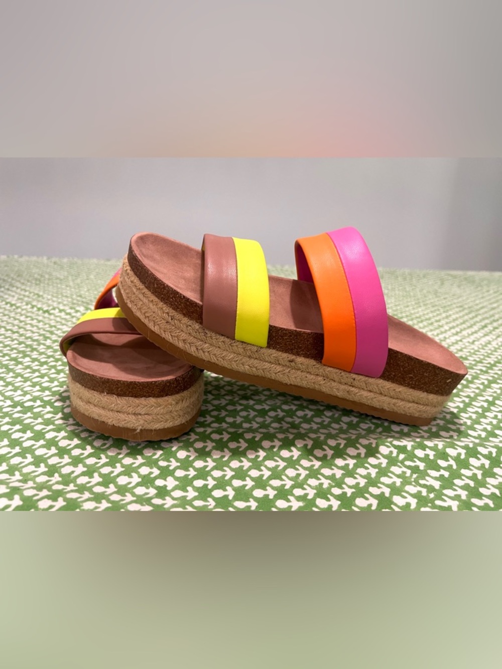 Colorful platform espadrilles US 10